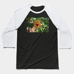 Salmon Hibiscus Baseball T-Shirt